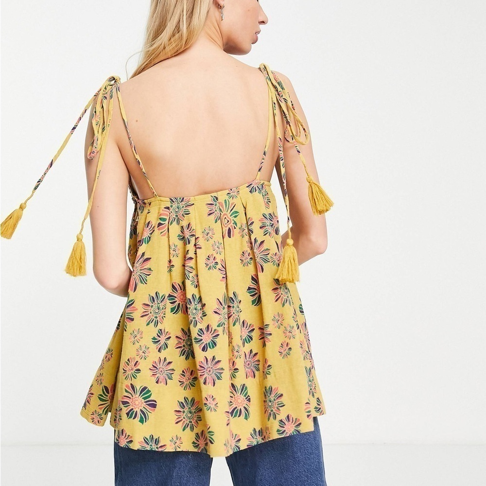 Free People indigo molly smock cami in golden yellow - Picture 2 of 6